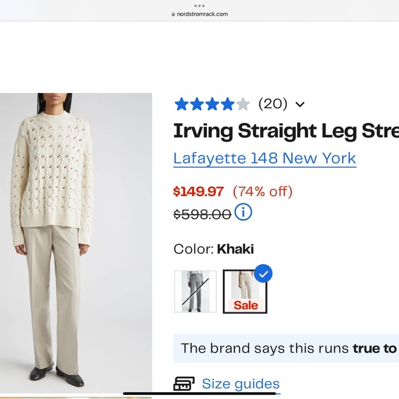 Lafayette 148 New York Irving Straight Leg Stretch Wool Pants - Picture 3 of 6